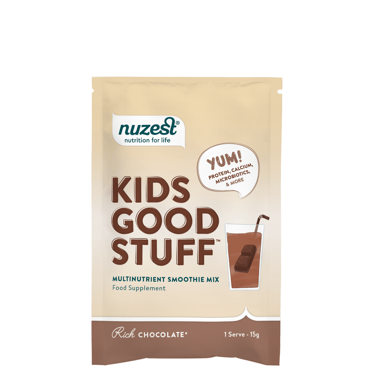 Nuzest - Kids Good Stuff Sachets - Rich Chocolate Box of 5 x 15g sachets 10